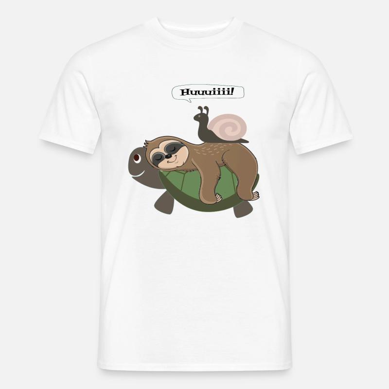 Snail Sloth Turtle - Men's T-Shirt - white