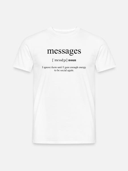Messages (Nachrichten) Definition Dictionary - Männer T-Shirt - Weiß