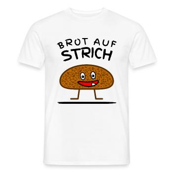 BROT AUF STRICH - Männer T-Shirt - Weiß - Vorne - AI Model Male 178 dark (178cm)