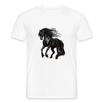Beau design de cheval pour les filles - T-shirt homme - blanc - Devant - AI Model Male 178 dark (178cm)