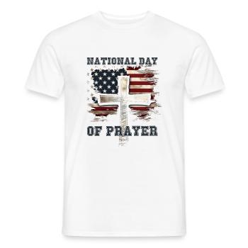 National bededag - Mænd T-shirt - hvid - Foran - AI Model Male 178 dark (178cm)