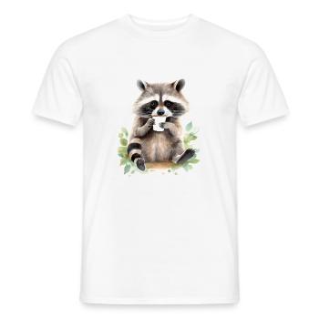 Sink with coffee watercolor style - Men's T-Shirt - white - Front - AI Model Male 178 dark (178cm)