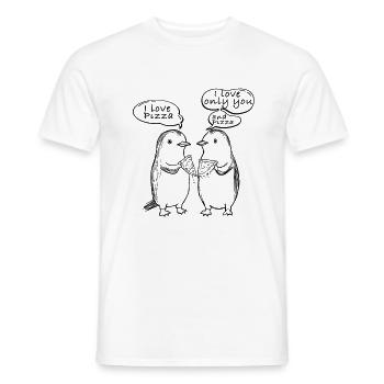 J’adore Pizza Penguins - T-shirt homme - blanc - Devant - AI Model Male 178 dark (178cm)