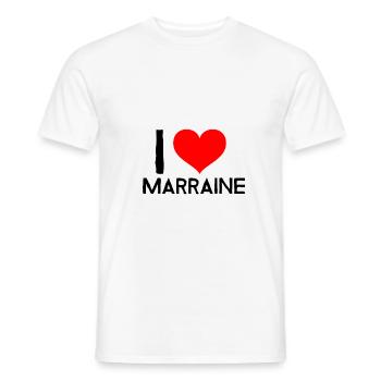 i love marraine - T-shirt homme - blanc - Devant - AI Model Male 178 dark (178cm)