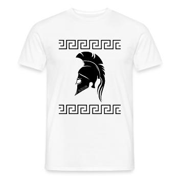 Sparta Vintage Krieger Helm Griechische Muster - Männer T-Shirt - Weiß - Vorne - AI Model Male 178 dark (178cm)