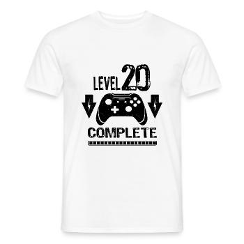 20. Geburtstag Männer Gamer Level 20 Complete - Männer T-Shirt - Weiß - Vorne - AI Model Male 178 dark (178cm)