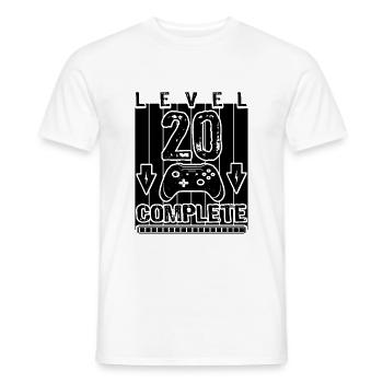 20. Geburtstag Männer Gamer Level 20 Complete - Männer T-Shirt - Weiß - Vorne - AI Model Male 178 dark (178cm)