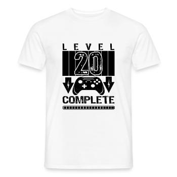 20. Geburtstag Männer Gamer Level 20 Complete - Männer T-Shirt - Weiß - Vorne - AI Model Male 178 dark (178cm)