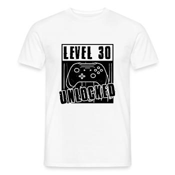30er Geburtstag Mann Level 30 Freigeschaltet - Männer T-Shirt - Weiß - Vorne - AI Model Male 178 dark (178cm)