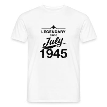 80th Birthday Legendary since July 1945 Volume 45 - Men's T-Shirt - white - Front - AI Model Male 178 dark (178cm)