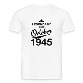 80th Birthday Legendary since October 1945 Vintage - Men's T-Shirt - white - Front - AI Model Male 178 dark (178cm)