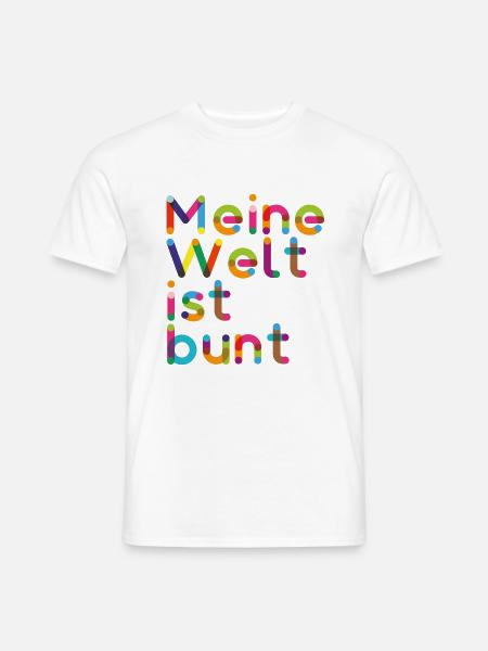 Meine Welt ist Bunt - Geschenkidee - Männer T-Shirt - Weiß