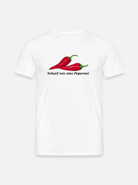 Scharf wie eine Peperoni - Männer T-Shirt - Weiß