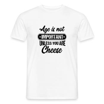 Age is not important cheese - Men's T-Shirt - white - Front - AI Model Male 178 dark (178cm)
