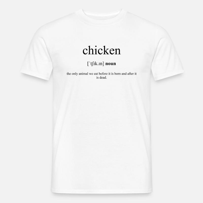 Chicken Hähnchen Definition Dictionary - Männer T-Shirt - Weiß