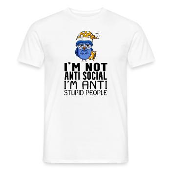 lustige Sprüche dumme Menschen - Männer T-Shirt - Weiß - Vorne - AI Model Male 178 dark (178cm)