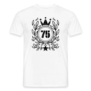 Ornament 75 Number Crown Wreath - Men's T-Shirt - white - Front - AI Model Male 178 dark (178cm)