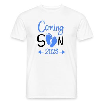 Coming Soon 2023 Baby Schwangerschaft - Männer T-Shirt - Weiß - Vorne - AI Model Male 178 dark (178cm)