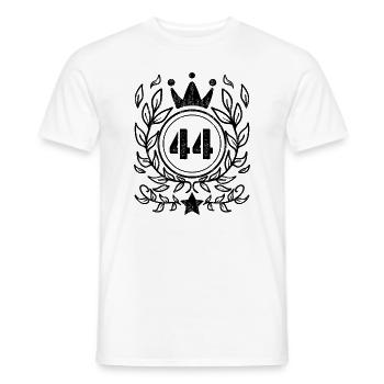 44 - Année de naissance Année de naissance 1944 - T-shirt homme - blanc - Devant - AI Model Male 178 dark (178cm)