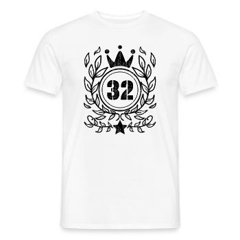 32 - Born year year 1932 - Men's T-Shirt - white - Front - AI Model Male 178 dark (178cm)