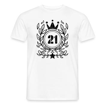21 years old crown - 21 birthday - Men's T-Shirt - white - Front - AI Model Male 178 dark (178cm)