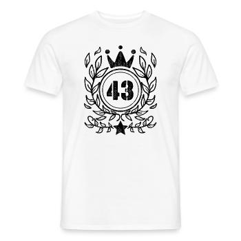 43 - Année de naissance 1943 - T-shirt homme - blanc - Devant - AI Model Male 178 dark (178cm)