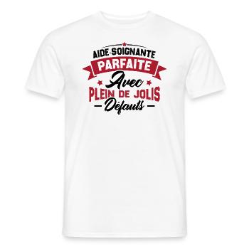 Aide soignante parfaite, Cadeau Aide soignante - T-shirt homme - blanc - Devant - AI Model Male 178 dark (178cm)