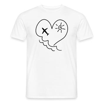 Holiday Sun Heart Beach Sea Flyer - Men's T-Shirt - white - Front - AI Model Male 178 dark (178cm)