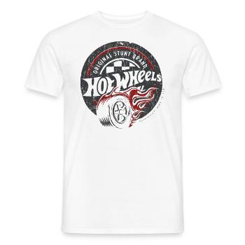 Hot Wheels Vintage Original Stunt Brand - T-shirt homme - blanc - Devant - AI Model Male 178 dark (178cm)