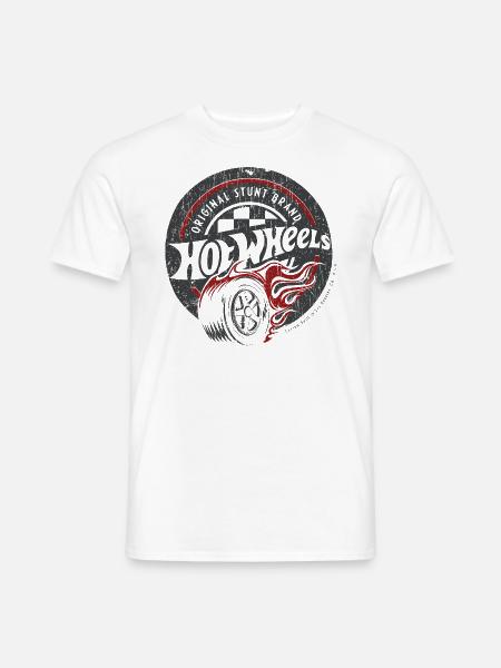 Hot Wheels Vintage Original Stunt Brand - T-shirt homme - blanc