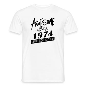 1974 - Born 1974 - Men's T-Shirt - white - Front - AI Model Male 178 dark (178cm)