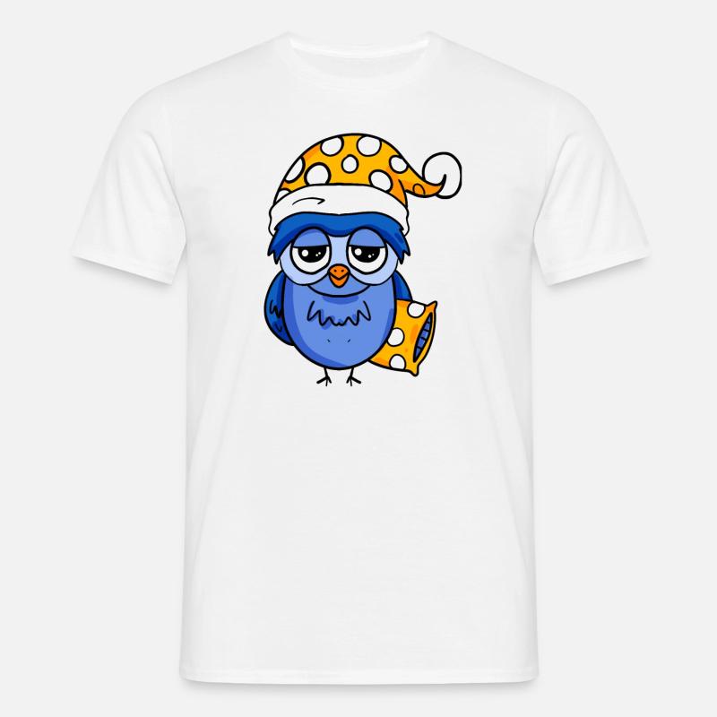 Schläfrige Eule - Männer T-Shirt - Weiß