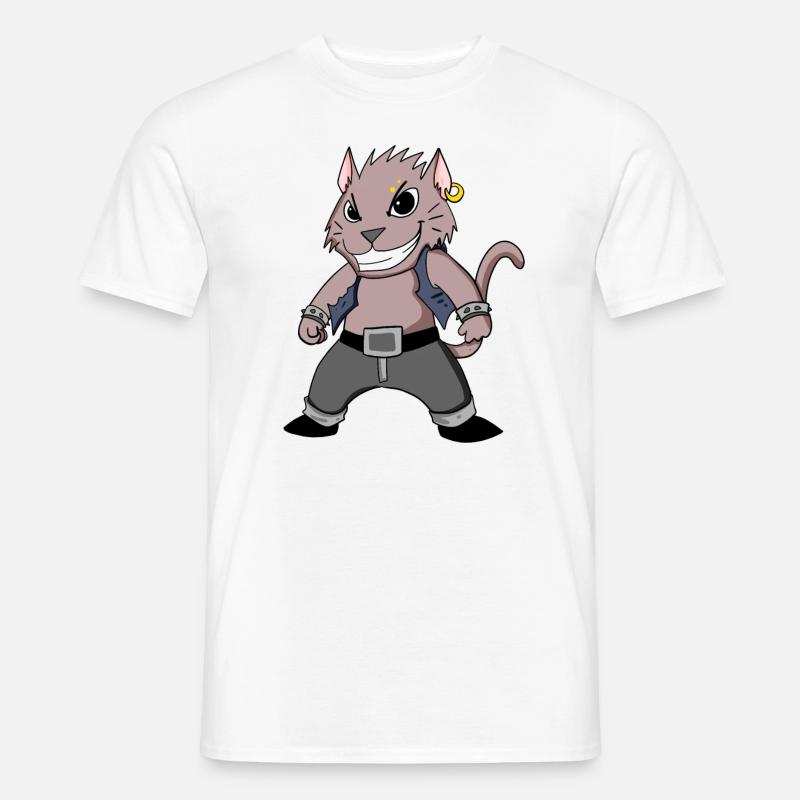 Cool Katze - Männer T-Shirt - Weiß