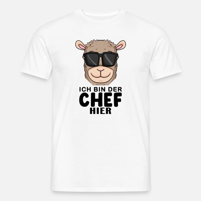 Cool Lama Chef Spruch - Männer T-Shirt - Weiß