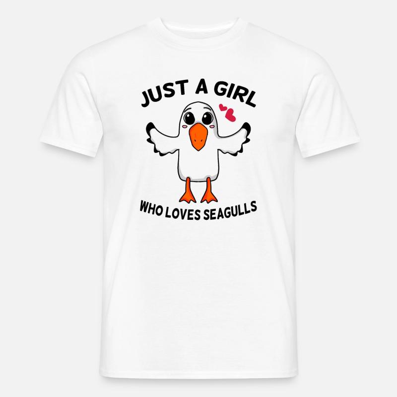 Möwe Spruch Mädchen Nordsee - Männer T-Shirt - Weiß