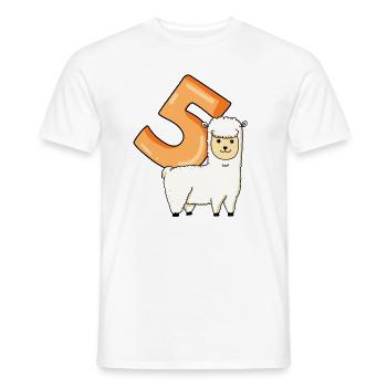 5 Jahre alt - 5. Geburtstag mit Tier Motiv - Männer T-Shirt - Weiß - Vorne - AI Model Male 178 dark (178cm)