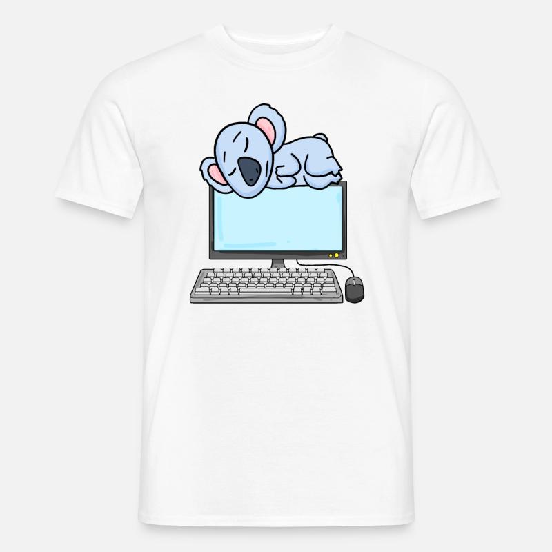 Koala Computer Nerd Programmierer Geschenk - Männer T-Shirt - Weiß