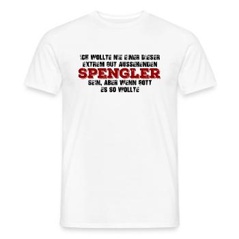 Lustiger gutaussehender Spengler Beruf Handwerk - Männer T-Shirt - Weiß - Vorne - AI Model Male 178 dark (178cm)