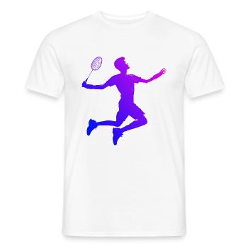 Squash Federball Badmintonspieler Badminton - Men's T-Shirt - white - Front - AI Model Male 178 dark (178cm)