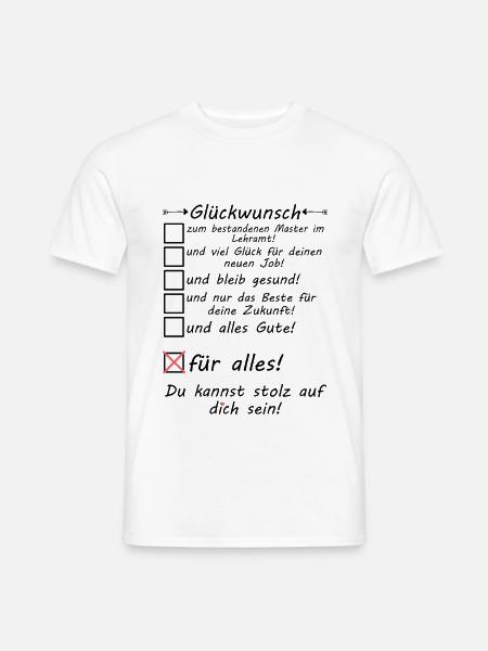 Master in Lehramt bestanden Studium Glückwunsch - Männer T-Shirt - Weiß