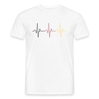 Deutschland Herzschlag - Männer T-Shirt - Weiß - Vorne - AI Model Male 178 dark (178cm)