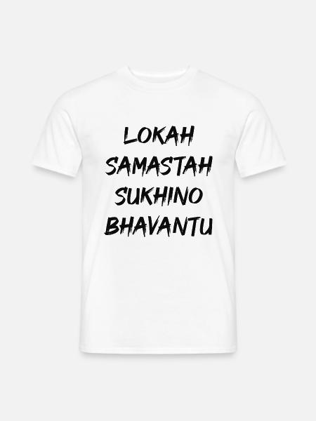 Lokah Samastah Sukhino Bhavantu Yoga Mantra - Männer T-Shirt - Weiß