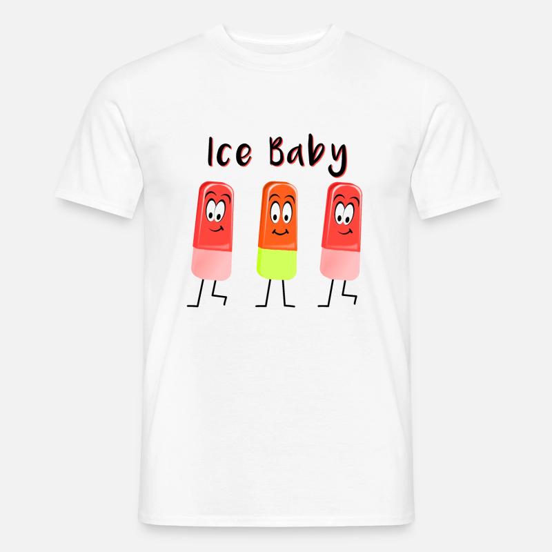 Lustiges Eis - Männer T-Shirt - Weiß