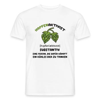 Hopfenaktivist Eine Person die für ihr kühles Bier - Männer T-Shirt - Weiß - Vorne - AI Model Male 178 dark (178cm)