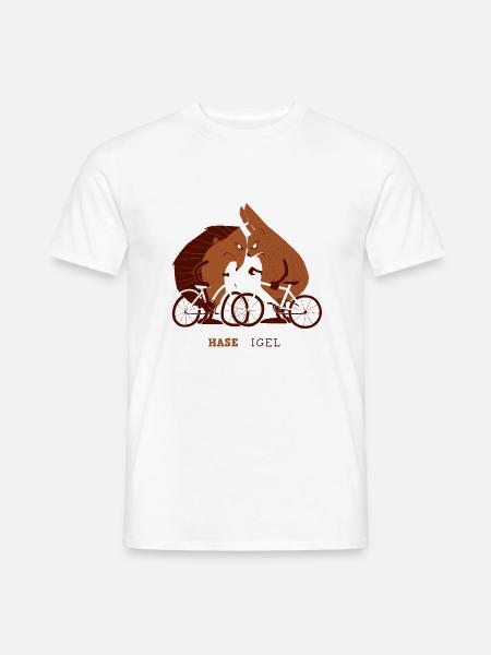 Hase & Igel "Face to Face" - Männer T-Shirt - Weiß