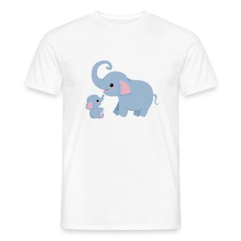 Maman et moi mignon éléphant avec cadeau de maman - T-shirt homme - blanc - Devant - AI Model Male 178 dark (178cm)