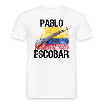 Pablo Escobar "Ak 47" - Men's T-Shirt - white - Front - AI Model Male 178 dark (178cm)