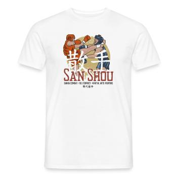San Shou Chinese Combat Martial Arts - Männer T-Shirt - Weiß - Vorne - AI Model Male 178 dark (178cm)