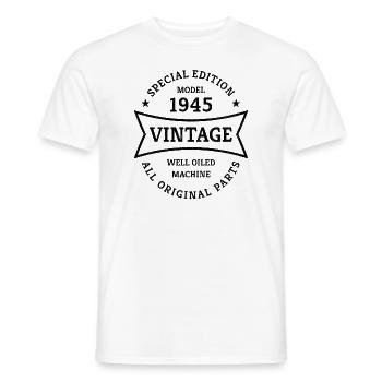 80th Birthday Year 1945 Vintage 80 Years - Men's T-Shirt - white - Front - AI Model Male 178 dark (178cm)