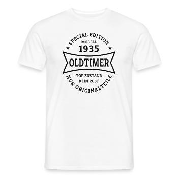 90. Geburtstag Jahrgang 1935 Oldtimer 90 Jahre - Männer T-Shirt - Weiß - Vorne - AI Model Male 178 dark (178cm)